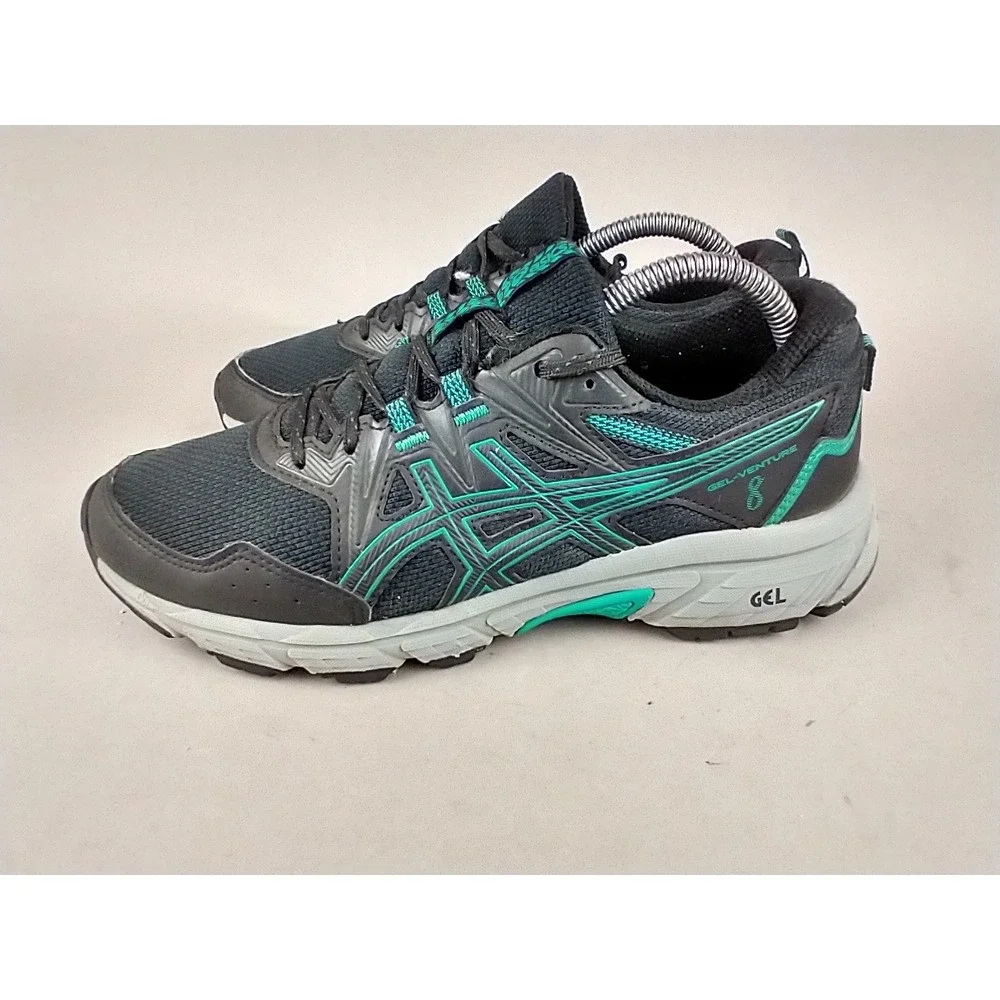 Asics Gel-Venture 8 Womens Trail Running Shoes Black Teal 1012B230 Size 9